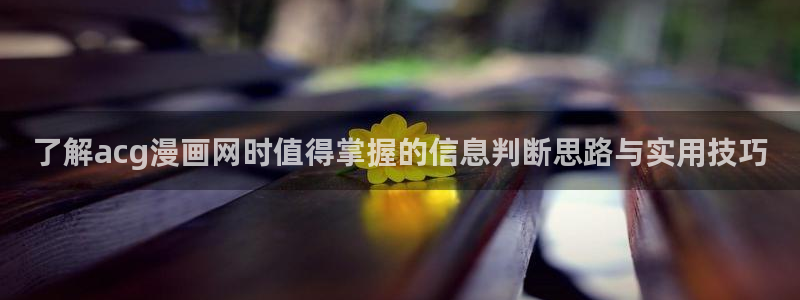 歪歪漫画网页入口:了解acg漫画网时值得掌握的信息判断思路与实用技巧